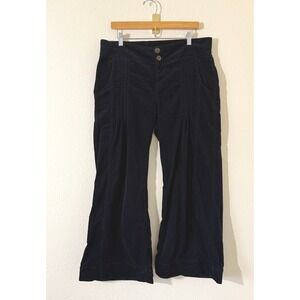 Wearables Black Corduroy Wide Leg Pintuck Pleated Pants Size Medium Academia